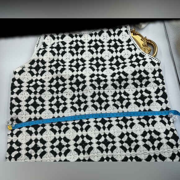 🆕 FARM Rio 🧿 NWT Patch Crochet Black & White Monochrome Mini Dress - Size L - Picture 13 of 16